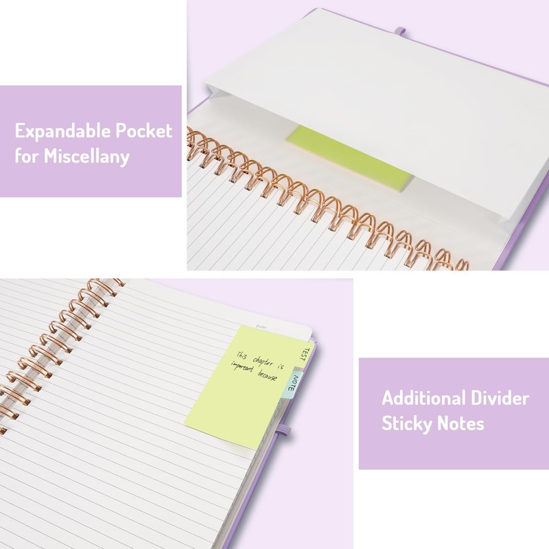 Forvencer A4 Lined Spiral Journal Notebook with 300 Numbered Pages,