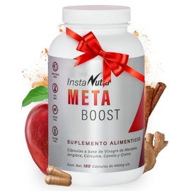 META Boost: Metabolismo. Vinagre de Manzana con Cúrcuma, Jengibre, Canela y Cromo, Keto, sin sabor, sin azúcar, NON GMO, 180 capsulas de 500 mg InstaNutra