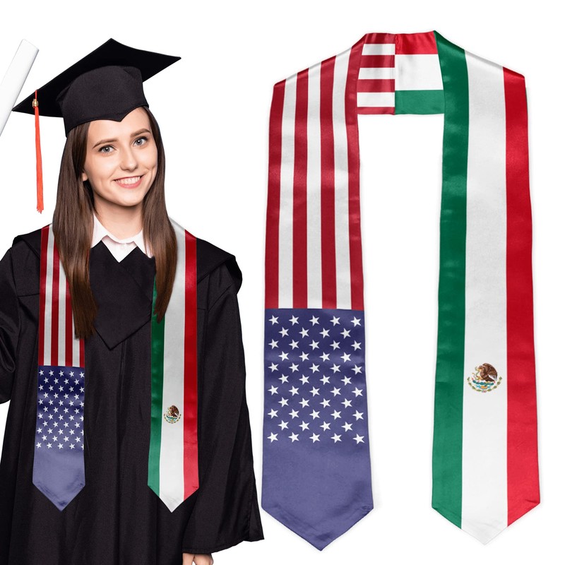 Vcmaluco Graduation Stole Sash American Guatemala Flag Graduation Stole Sash