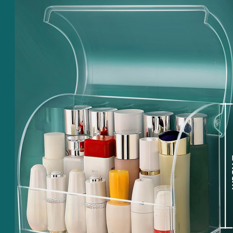 Clear Large Acrylic Makeup Organizer with Lid Cosmetic Storage Drawers