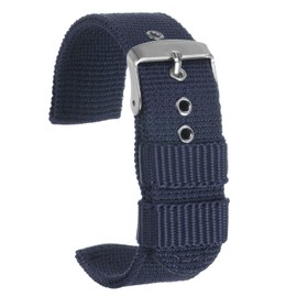 HARFINGTON Blue Nylon Watch Band 16mm Width Soft and Comfortable Nylon Strap for Men, Universal Replacement Canvas Watchband