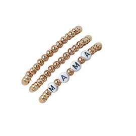 Fuqimanman2020 Colorful MAMA Stackable Layered Stretch Bracelets Set Surfer Heishi Clay Vinyl Disc Rainbow Beaded Elastic for Women Mom Mother's Day Boho Jewelry-F