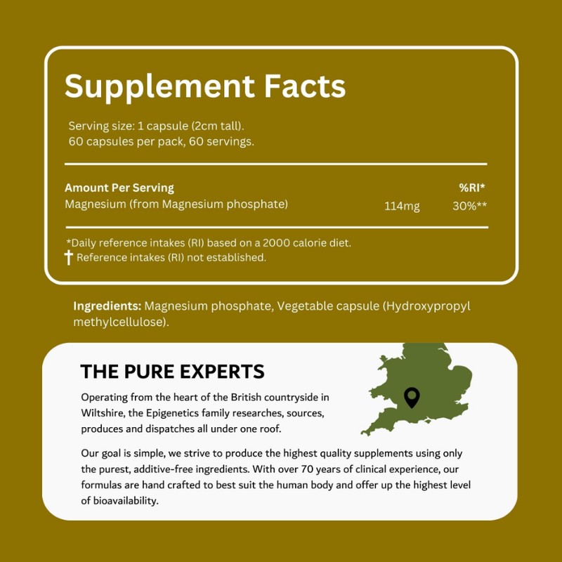 Magnesium Phosphate Supplement | Generous 2 Months Supply | 95mg