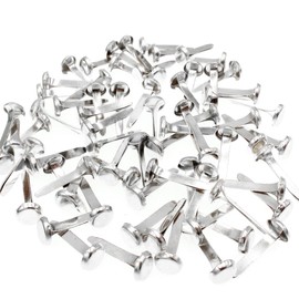 100 Pcs Paper Fasteners Metal Metal Scrapbooking Brads Double Side Nails for DIY Crafts (Silver)
