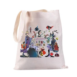 PXTIDY Villains Evil Tour Tote Bag Villains Ursula Evil Queen Maleficent Cruella Shoulder Bag Bad Witches Gifts Evil Group Gifts