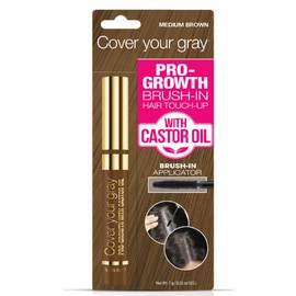 Cover Your Gray Retoque de cabello Pro-Growth con aceite de ricino - Castaño medio