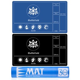 Biouai MTG Playmat Stitched with Magic Zones, Game Mats Tabletop 24x14 inch for MTG/TCG Card Battles Commander Deck Gaming Desk Mat Duel Mat Card Gameplay Mats for Beginner (24 x 14 in)