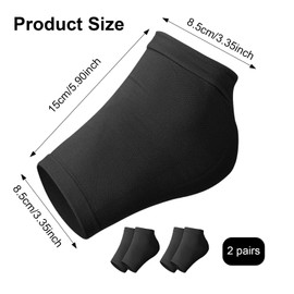 4PCS Heel Protectors, Heel Cups for Women Men for Achilles Tendinitis, Blisters, Cracked Heels Spur Feet Relieve Pain, Adjustable Cushion Pads, Black