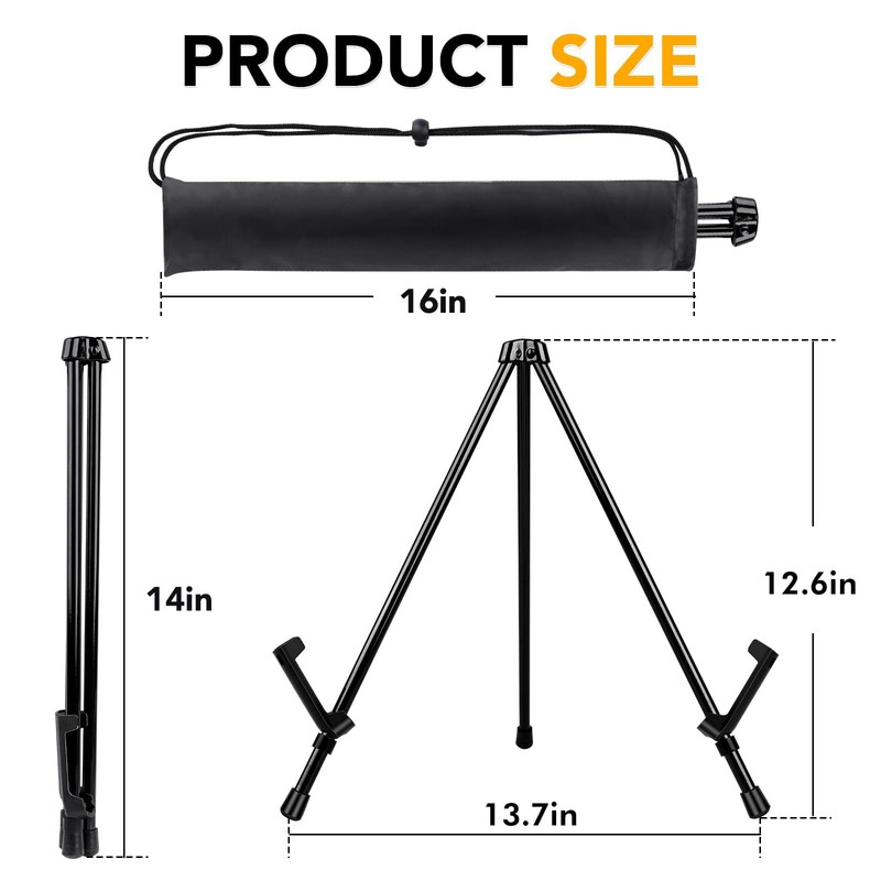 AROIC 6 Pack 14'' Tabletop Easels, Black Steel Table Top
