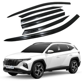 AUTOCLOVER Tape-On Rain Guards Window Visors 6 Pcs Set for Hyundai Tucson 2022 2023 2024 2025 / Window Deflectors, Out-Channel Vent Shades (Smoked)