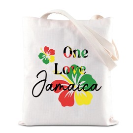TGBJE Jamaica Theme Tote Bag Vacation Travel Gift Flag Souvenir Gifts One Love Jamaican Shoulder Bag (C Jamaica Tote)