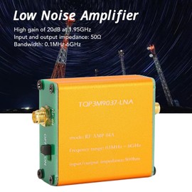 Low Noise Amplifier LNA Module Wideband 0.1MHz to 6GHz Frequency, 20dB High Gain LNA RF Power Preamplifier Module for Shortwave, FM Radio, Remote Control (Built-in Battery)