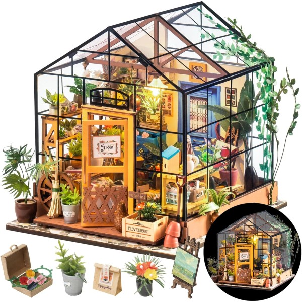 DIY Miniature House Kit Greenhouse, Tiny House Kit for Adults