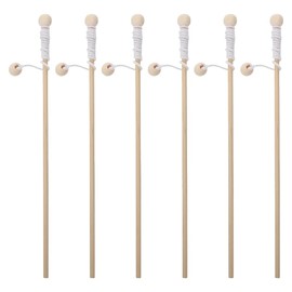 NUOBESTY Wooden Magnetic Fishing Rods Toy Fishing Wooden Magnetic Toys for Toddlers 6pcs/20*1.2cm