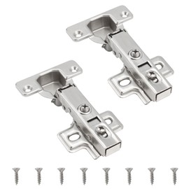 TamBee 110 Degree Hinges Frameless Cabinet Hinges Hydraulic Adjustable Mounting Concealed Hinges Soft Close Stainless Steel Buffer Damper Pack of 2 (Full Coverage)