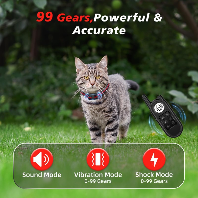 Tiniest Cat Shock Collar, Lightest Cat Training Collar with Remote