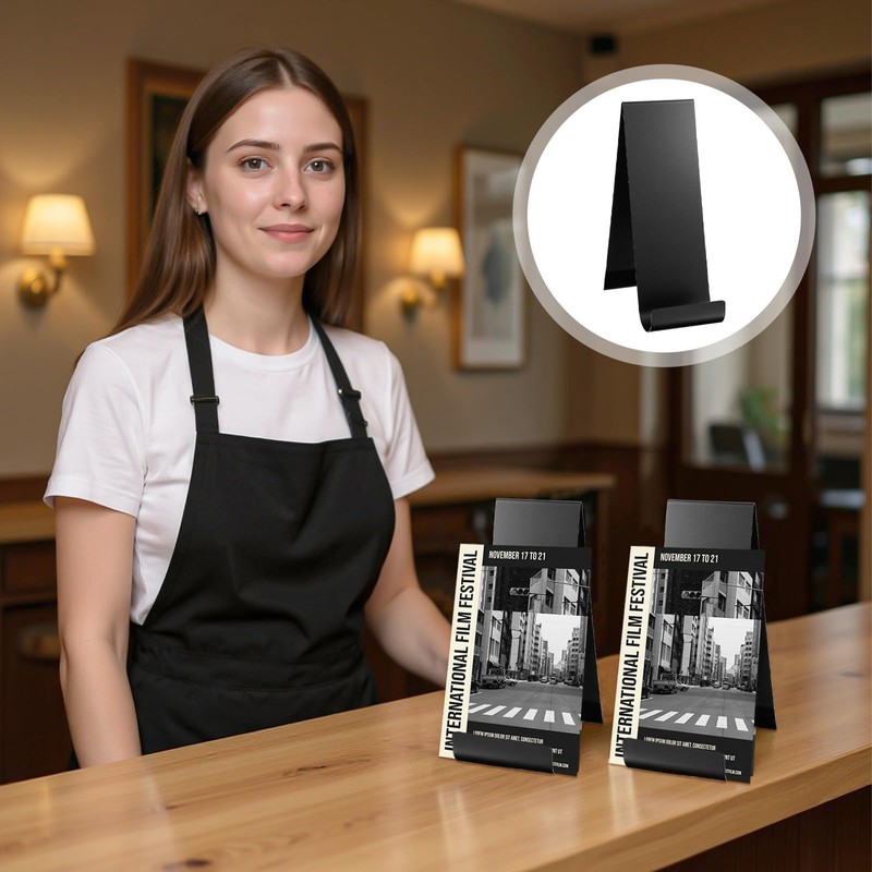 Afcabakila 4 Pack Black Metal Brochure Holder, 8.9" Vertical Display