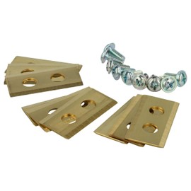 vhbw 27 x Replacement Blades Compatible with Kress Mission KR173E, KR172E, KR174E, KR233E Lawnmower - Replacement Blade Gold, Steel (Titanium Coating)