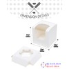 Gcardist White Cupcake Boxes Individual Cupcake Container 35Pcs 8.9x8.9x8.9cm Auto-Pop