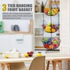 Hossejoy Hanging Basket, 3 Levels, Fruit Basket for Hanging with