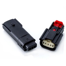 Molex 3 Pin Wire Connector, for Harley BLACK Waterproof, Sealed Kit, MX150 with CPA