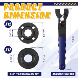 Hicarer 25 Pcs Angle Grinder Nut Angle Grinder Wrench Kit 5/8"-11 Flange Metal Lock Nut Wrench Compatible with Dewalt/Makita/Bosch/Hitachi/Metabo (Blue)