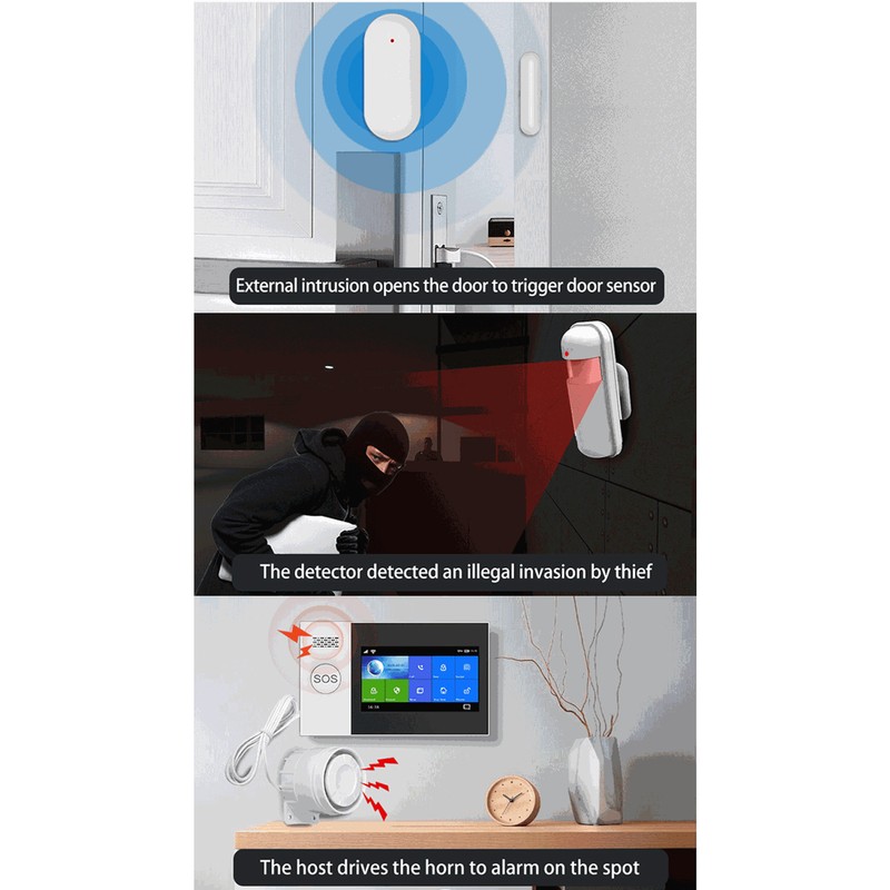 WiFi Home Alarm System High Decibel Voice Prompt Infrared Sensing