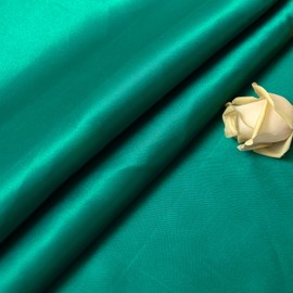 Satin Fabric by The Yard ，60 Inch Wide ，Soft Charmeuse Silk Satin Fabrics for Sewing,Wedding Dress,DIY Craftings, Costumes,Draping,Table Runner,Cloth Napkins (Green, 1yard)