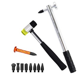12PCS Paintless Dent Repair Tools Aluminum Dent Hammer with Knock Down Head Tap Rubber Hammer Set for Car Hail Damage Repair