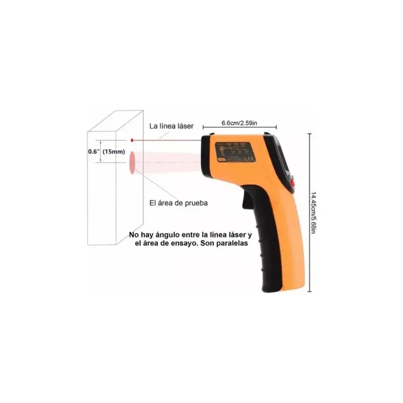 Termómetro Digital Uso Industrial Infrarojo Pistola Laser