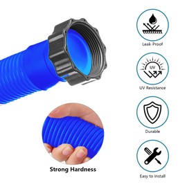 1.5" Replacement Pool Pump Hose for Above Ground Pools Accessories - 29060E Pool Hoses for Intex 1,500 GPH Pump, Sand Filters ＆ Saltwater System (Blue -2 Pack)