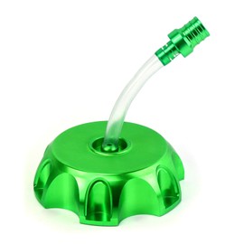 QWORK® Gas Fuel Tank Cap Cover with Breather Valve, Fuel Petrol Cover with Vent Hose for 50cc 70cc 90cc 110cc 125cc 140cc 150cc 160cc Motorized Bicycle Pit Bike Dirt Bike, Green