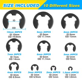 ZHUBANG 800Pcs C-clip External Retaining Rings Snap Rings Assortment Kit Circlip Alloy Steel(M4-M28) + E-clip Assortment Set(1.5mm-10mm) + 5Pcs Snap Ring Plier + Tweezer