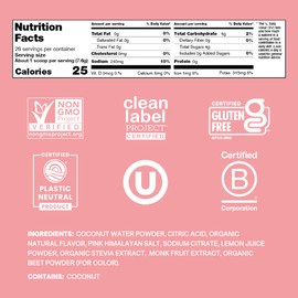 Cure Hydration | Plant-Based Electrolyte Drink Mix | No Added Sugar | FSA-HSA | Dehydration Relief Powder Made with Coconut Water | Non-GMO | Vegan | 28 Servings Jar - Strawberry Kiwi