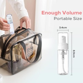 Foam Pump Bottle - SOTICA 2PCS 7OZ Foam Bottle Dispenser Transparent Foaming Soap Dispenser Empty Travel Pump Bottle for Refillable Cosmetic Pump Dispensers