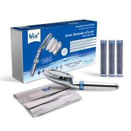 Blu Ionic Shower Filter - Skin & Haircare - Removes Chlorine & Harmful Pollutants - Prevent Hair Loss & Moisturize Your Skin (Handheld)