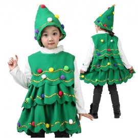 Kids' Christmas Tree Performance Costume for Girls (Baby Christmas Look) lf1525 Free Size/130cm Christmas Tree 4ea