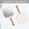 YEAKE Hand Held Mirror with Handle for Makeup,Small Cute Wood
