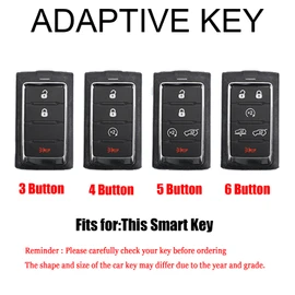 HIBEYO 6 Button Key Fob Cover Compatible with Jeep Grand Cherokee Grand Wagoneer 2021 2022 2023 2024 Accessories Alloy Carbon Fiber Texture Key Shell with Leather Keychains-6 Button Black
