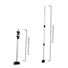 Vico Marine - 55" Double Camlock Support Pole + Rubber Pole Base (XR55A-3Tip-PBR - Easy Installation