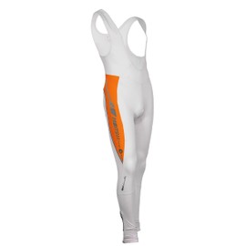 Men's 3D Gel Padded Elite Design Winter Thermal Cycling Bib Tights Pants White-Orange