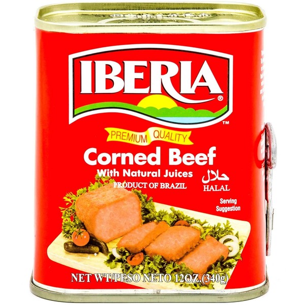 Iberia Corned Beef, 12 oz, Premium Quality Corned Beef With Natural Juices, Halal