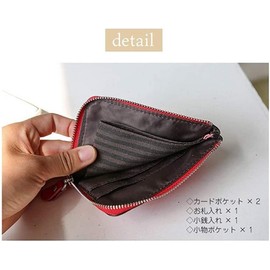 AMgrocery Women's Mini Wallet, Lightweight, Compact, Genuine Leather, Soft, Coin Purse, Pouch, Unisex, Small, Baby Pink (No Logo)