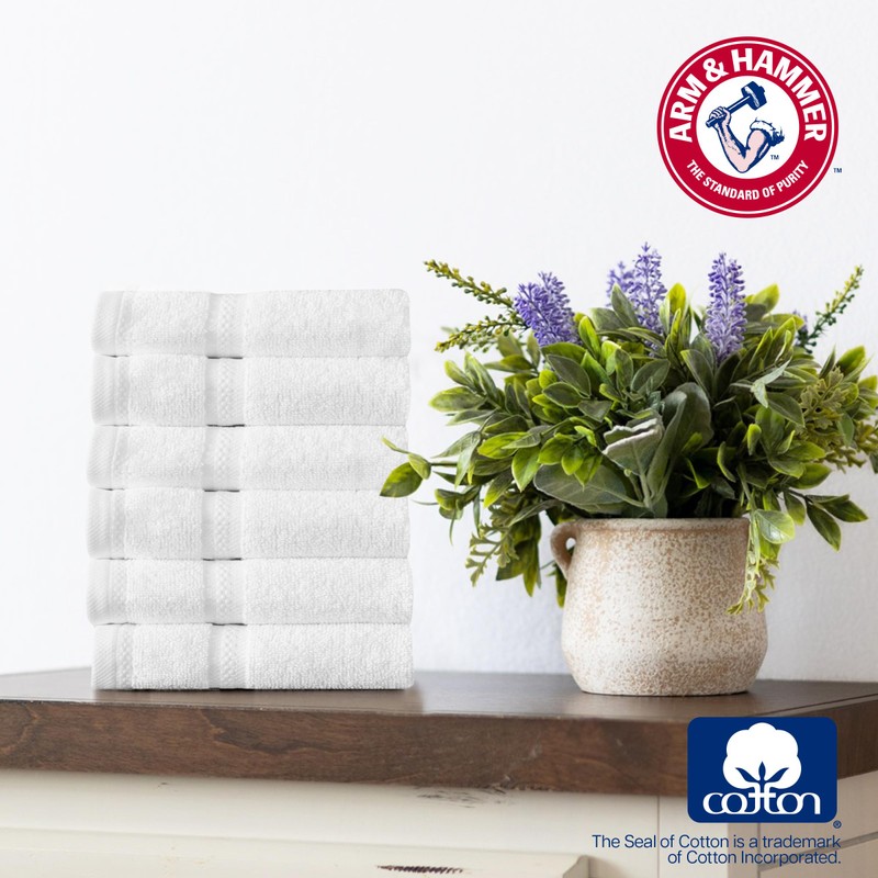 Arm & Hammer Performance Towel Washcloth Set, 6 Piece, Light