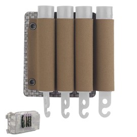 Molle Glow Stick Pouch Organizer Sleeve, Tactical Chem Light Stick Holder Storage Pouch for Tactical Vest Plate Carrier Khaki