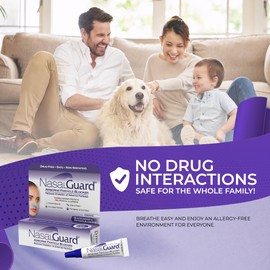 NasalGuard Allergy Relief and Allergen Blocker Nasal Gel - Drug-Free, for Pollen Allergy Sufferers, for Airplane Travel - Over 150 Applications Per Tube (Unscented, 3g, Pack of 6)