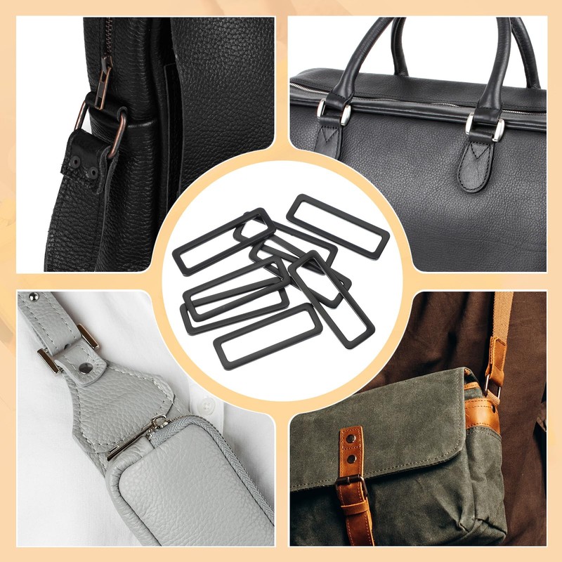 sourcing map 8pcs Metal Flat Rectangle Ring, 50mm(2inch) Metal Rectangular