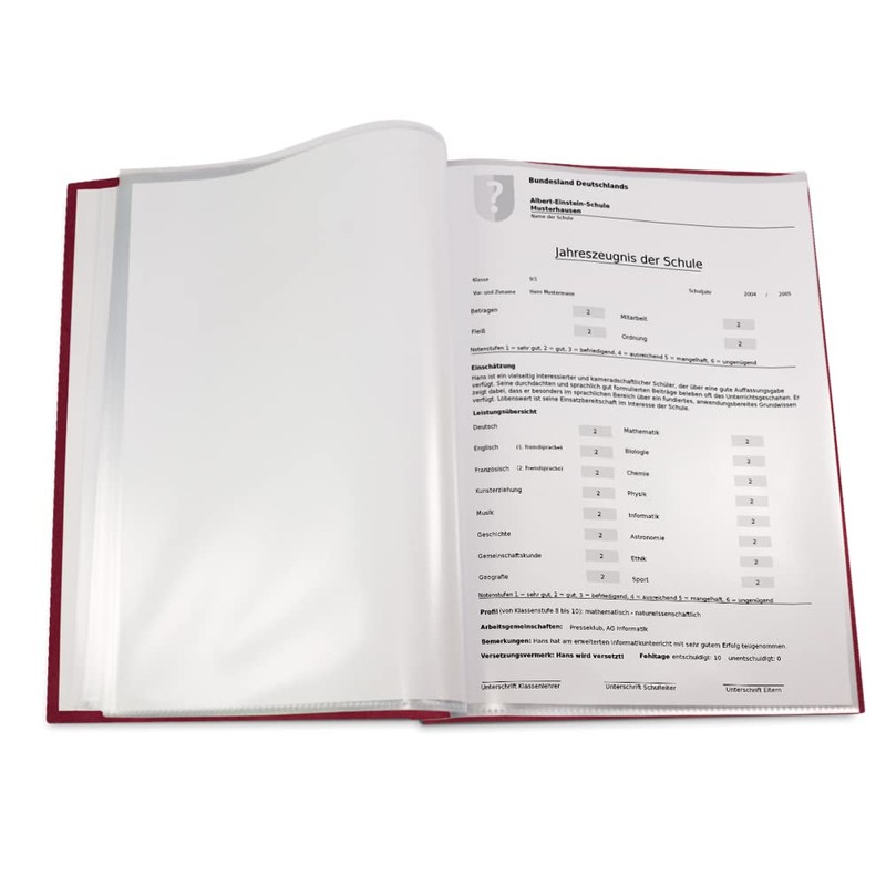 Certificate Folder in Red Velvet Cover with Embossed Print in