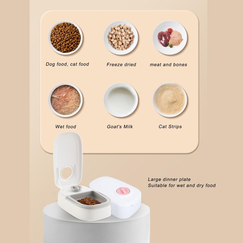 Dpofirs Automatic Cat Feeder with Ice Bag, Pet Feeder for