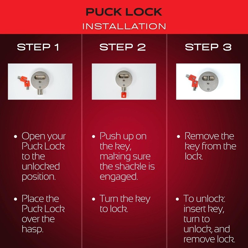 Equipment Lock Puck Lock - Stainless Steel, Multi-Use Uncuttable Lock